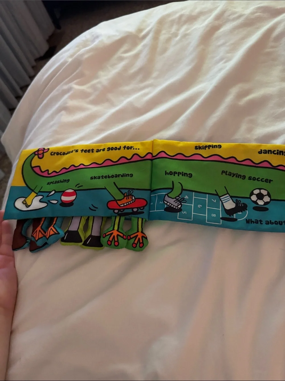Melissa & Doug Green Crocodile 'Whose Feet?' Soft Cloth Peekaboo Book